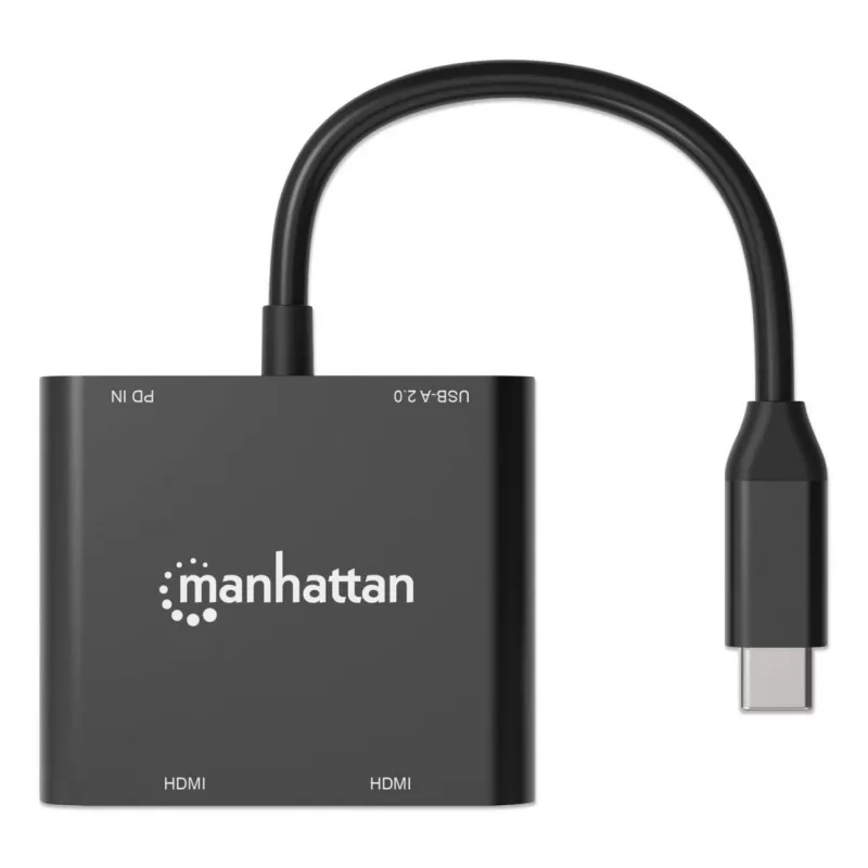Multiport Adapter Manhattan 154321 USB Type-C to 2 HDMI USB-A Power Delivery 100W
