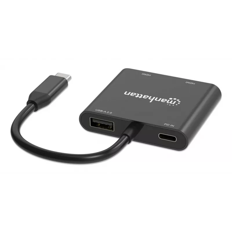 Multiport Adapter Manhattan 154321 USB Type-C to 2 HDMI USB-A Power Delivery 100W