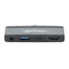USB-C Travel Dock Manhattan 190404 4 Ports HDMI USB-A USB-C 3.5mm