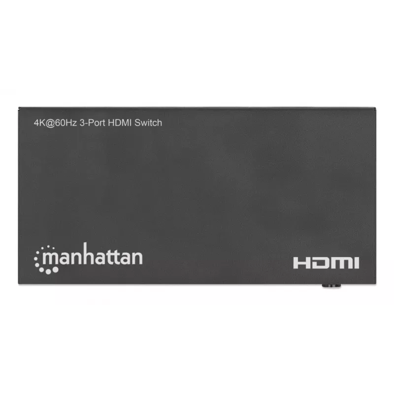 HDMI Switch 3x1 MANHATTAN 18G Automatic Manual IR Remote Control Black