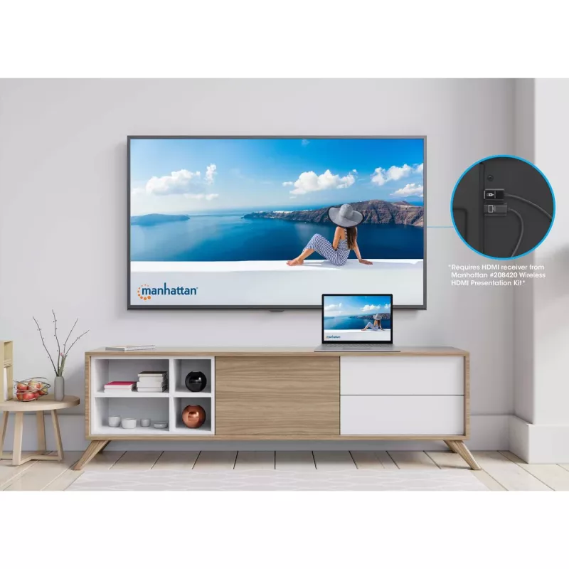 AV transmitter Manhattan 208444 Black 1920x1080 30m Wireless USB-C