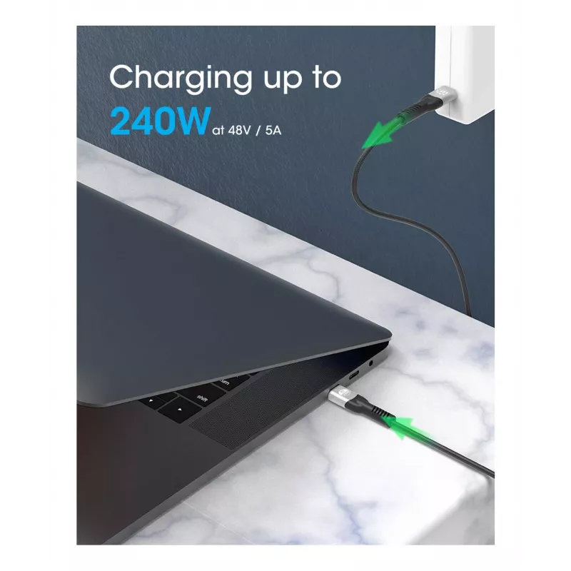 USB-C Male to USB-C Male Cable Manhattan 2m USB4 Gen 3x2 8K 60Hz