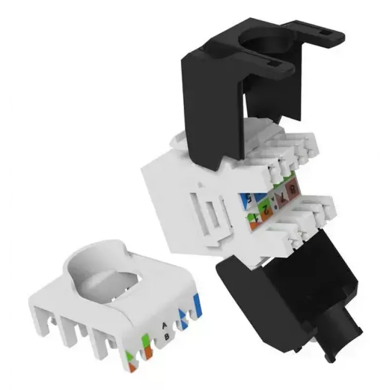 Keystone jack Cat.6A unshielded tool-free, EQUIP 769227, RJ-45, flat construction, white, 8 pcs