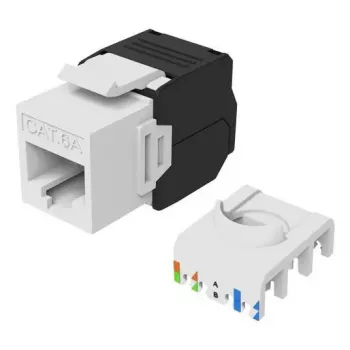 Keystone jack Cat.6A unshielded tool-free, EQUIP 769227, RJ-45, flat construction, white, 8 pcs