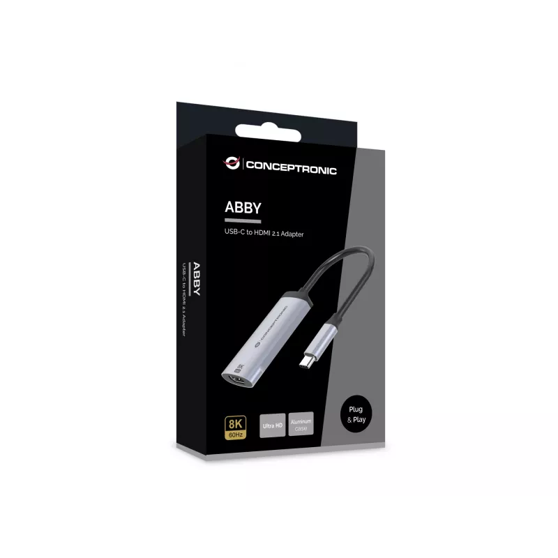 Conceptronic ABBY23G USB-C to HDMI 2.1 Adapter, 8K60Hz
