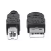 Manhattan USB-A to USB-B Cable, 5m, Male to Male, 480 Mbps (USB 2.0), Hi-Speed USB, Black, Lifetime Warranty, Equivalent to USB2HAB5M.