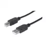 Manhattan USB-A to USB-B Cable, 5m, Male to Male, 480 Mbps (USB 2.0), Hi-Speed USB, Black, Lifetime Warranty, Equivalent to USB2HAB5M.