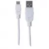 Manhattan USB-A to Micro-USB Cable, 1m, Male to Male, White, 480 Mbps (USB 2.0), Hi-Speed USB, Lifetime Warranty, Equivalent to USBPAUB1MW.