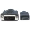 Manhattan HDMI to DVI-D 24+1 Cable, 3m, Male to Male, Black, Dual Link, Compatible with DVD-D, Lifetime Warranty, Equivalent to HDDVIMM3M