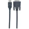 Manhattan HDMI to DVI-D 24+1 Cable, 3m, Male to Male, Black, Dual Link, Compatible with DVD-D, Lifetime Warranty, Equivalent to HDDVIMM3M