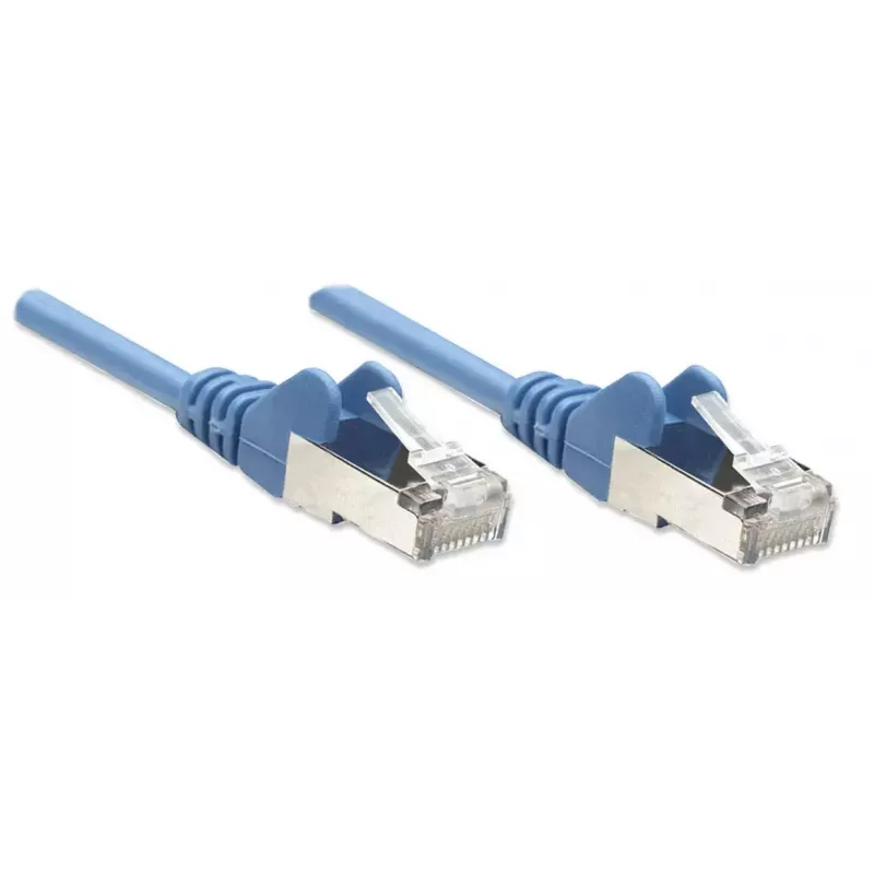 Intellinet Network Patch Cable, Cat5e, 7.5m, Blue, CCA, SF/UTP, PVC, RJ45, Gold Plated Contacts, Snagless, Booted, Lifetime Warranty