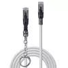Lindy 0.3m Cat.6A S/FTP Locking Network Cable, Grey