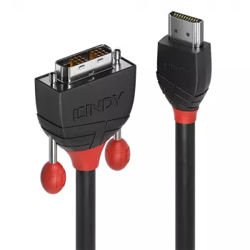 Lindy 2m HDMI to DVI Cable Black Line HDMI Type A DVI-D