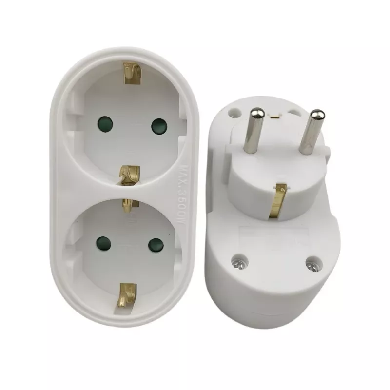 Power splitter MicroConnect PESCHPLUG2 — Schuko mains adapter with 2 outputs