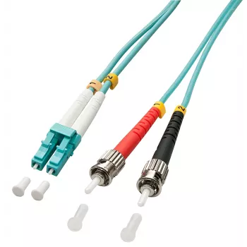 Lindy 1.0m OM3 LC - ST Duplex InfiniBand/fibre optic cable 1 m Turquoise