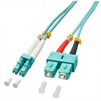 Lindy 5.0m OM3 LC - SC Duplex InfiniBand/fibre optic cable 5 m Turquoise