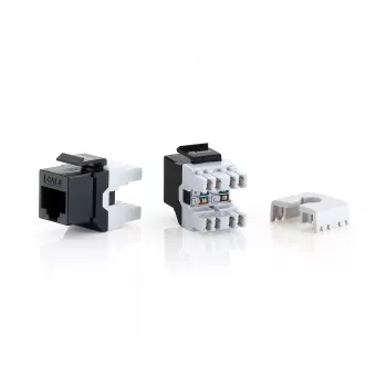 Equip Cat.6 Unshielded Keystone Jack LSA, 8pcs/pack, Flat, Black, LSA, LSA, Gold, 23/26