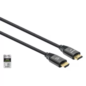 HDMI Cable with Ethernet Manhattan 8K@60Hz 2m Braided Male to Male Black
