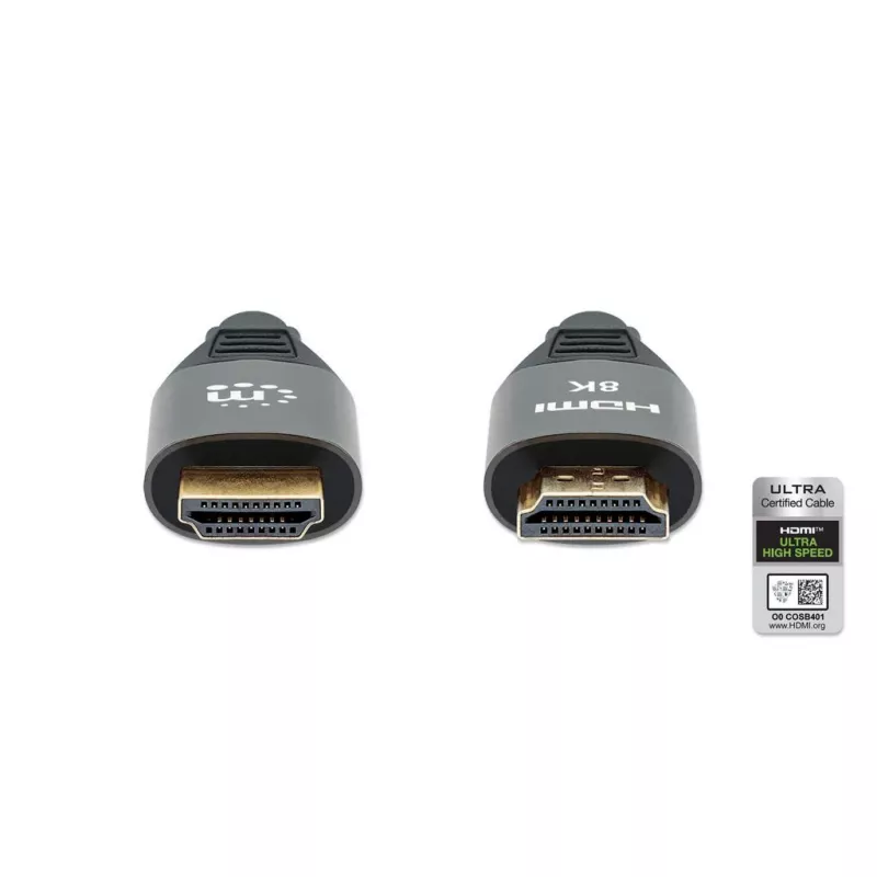 HDMI Cable with Ethernet Manhattan 8K@60Hz 2m Braided Male to Male Black