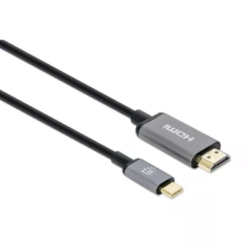 Manhattan USB-C to HDMI Cable, 4K@60Hz, 2m, Black, Male to Male, Three Year Warranty, Equivalent to CDP2HD2MBNL