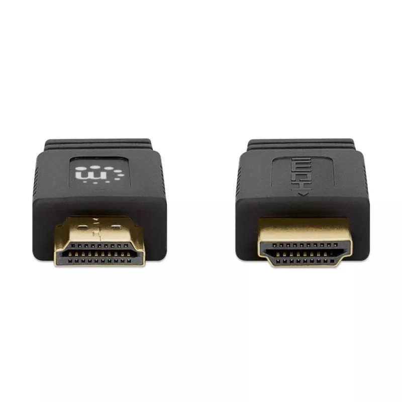 Manhattan HDMI Cable with Ethernet (Flat), 4K@60Hz (Premium High Speed), 5m, Male to Male, Black, Ultra HD 4k x 2k, Fully Shielded, Gold Plated Contacts, Lifetime Warranty