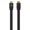 Manhattan HDMI Cable with Ethernet (Flat), 4K@60Hz (Premium High Speed), 10m, Male to Male, Black, Ultra HD 4k x 2k, Fully Shielded, Gold Plated Contacts, Lifetime Warranty