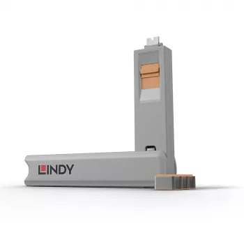Port blocker key Lindy USB Type C Port Blocker Key Pack of 4 Blockers Orange