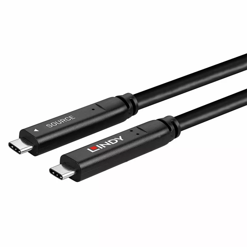 Lindy 8m USB 3.2 Gen 1 and DP 1.4 Type C Hybrid Cable
