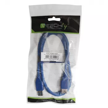 Techly USB 3.0 Extension Cable A Male / A Female 0.5m blue ICOC U3-AA-005-EX