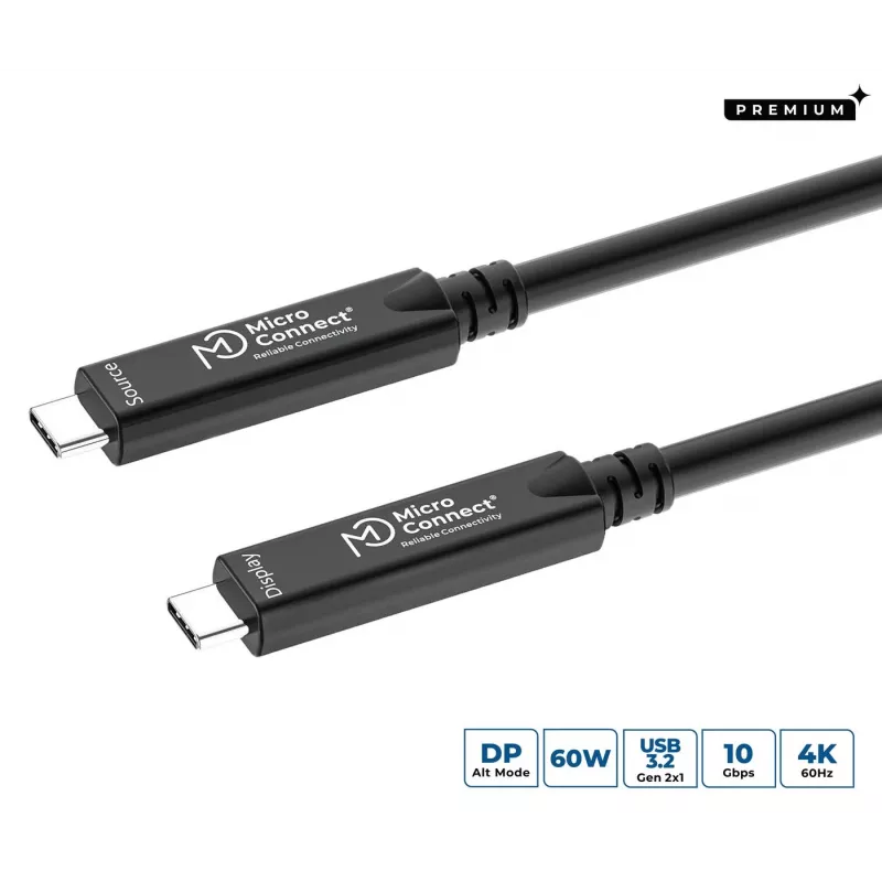 USB-C cable MicroConnect MC-USB3.2CC10-8K-OP 10 m, supports up to 8K