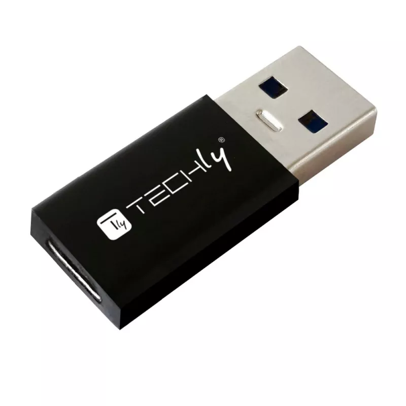 USB Gender Changer Techly IADAP USB3-AFT USB A to USB C Black