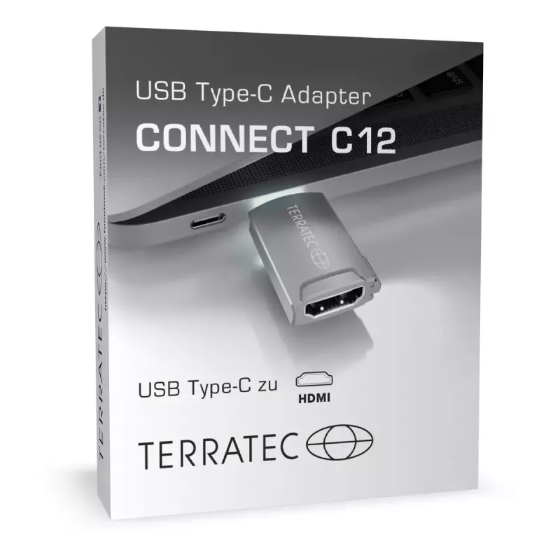 Cable Connector Terratec CONNECT C12 USB Type-C HDMI Grey