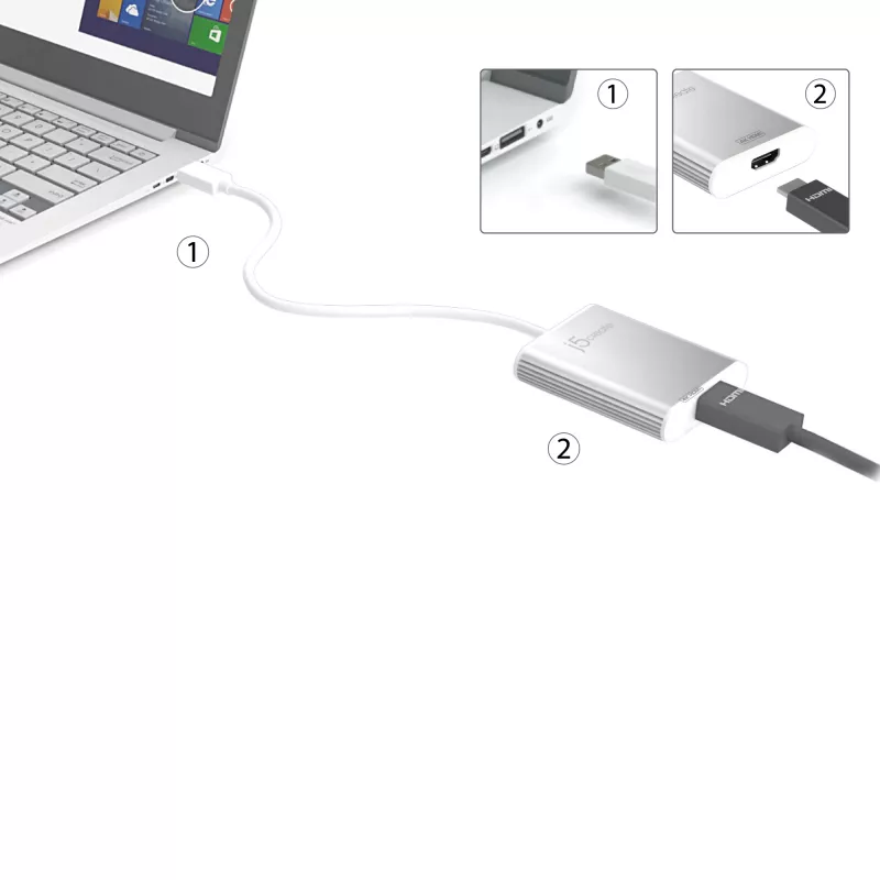 j5create JUA354 USB 3.0 to 4K HDMI Display Adapter Silver