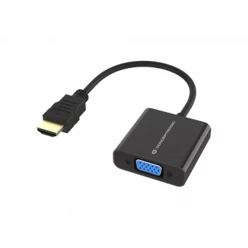 Conceptronic ABBY20B HDMI to VGA Adapter, 0.25 m, HDMI Type A (Standard), VGA (D-Sub), Male, Female, Straight