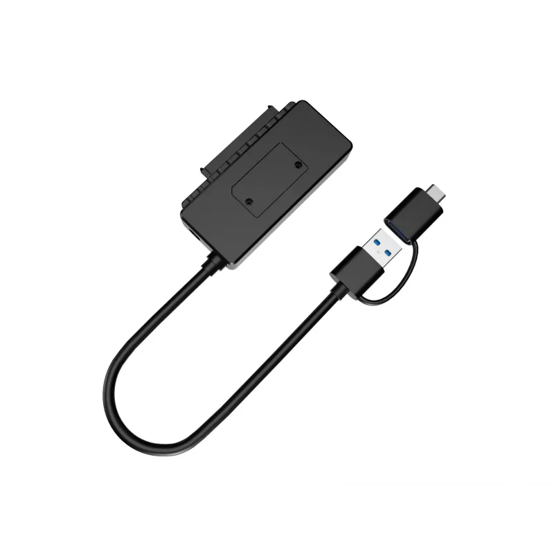 Conceptronic ABBY21B USB 3.0 SATA Adapter with Power Adapter, 2.5 inch/3.5 inch SATA HDD/SSD, 2-in-1 USB C/A Cable