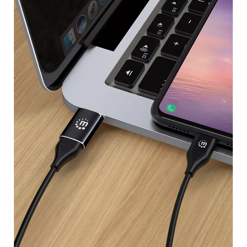 Manhattan USB-C to USB-A Adapter, Female to Male, 10 Gbps (USB 3.2 Gen2 aka USB 3.1), SuperSpeed+ USB, Black, Lifetime Warranty