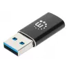 Manhattan USB-C to USB-A Adapter, Female to Male, 10 Gbps (USB 3.2 Gen2 aka USB 3.1), SuperSpeed+ USB, Black, Lifetime Warranty