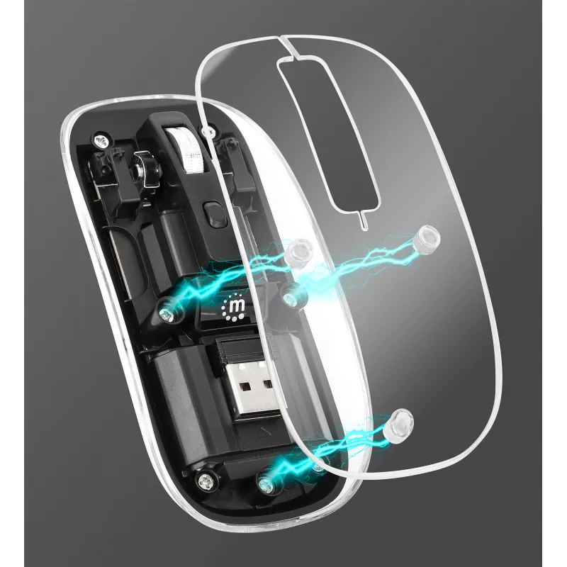 Wireless Mouse Manhattan Transparent Rechargeable USB