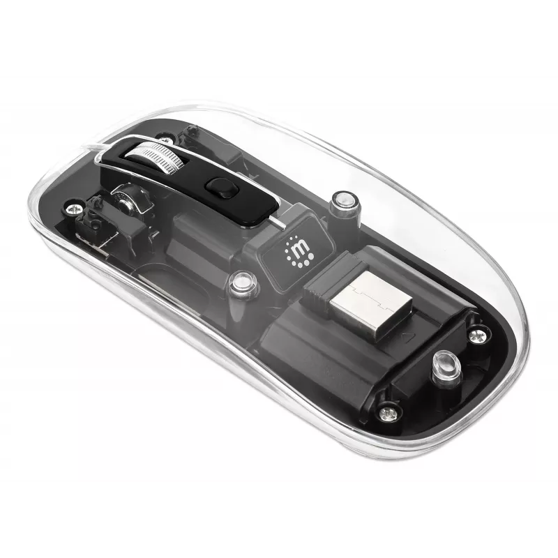 Wireless Mouse Manhattan Transparent Rechargeable USB