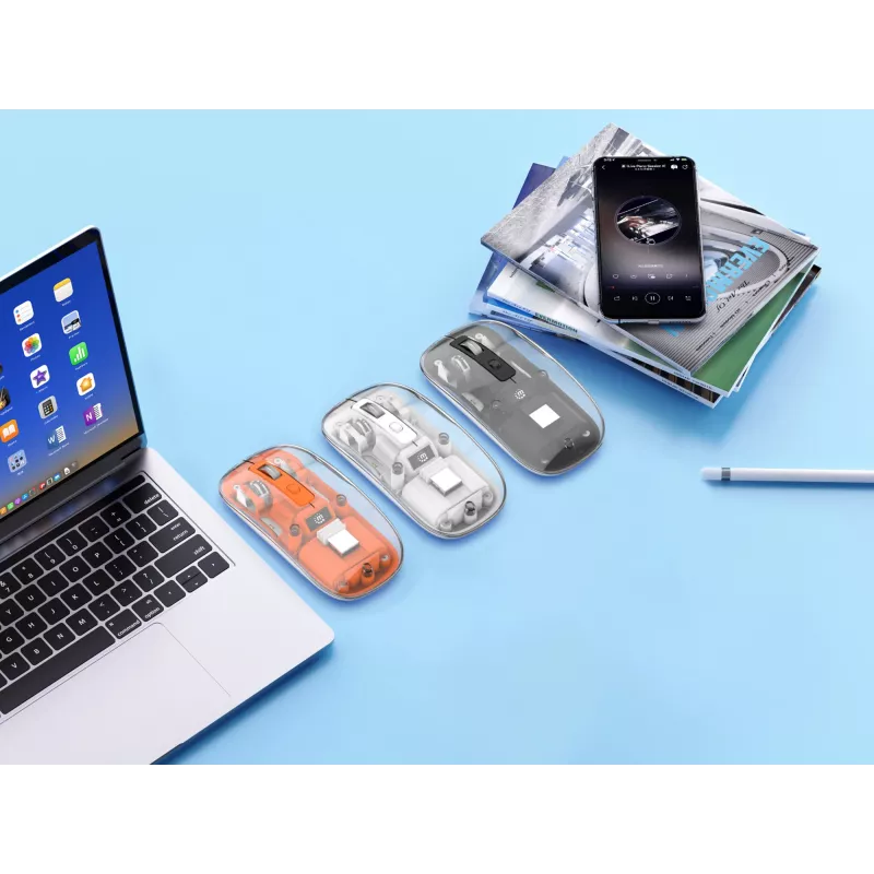 Wireless Mouse Manhattan Transparent Rechargeable USB