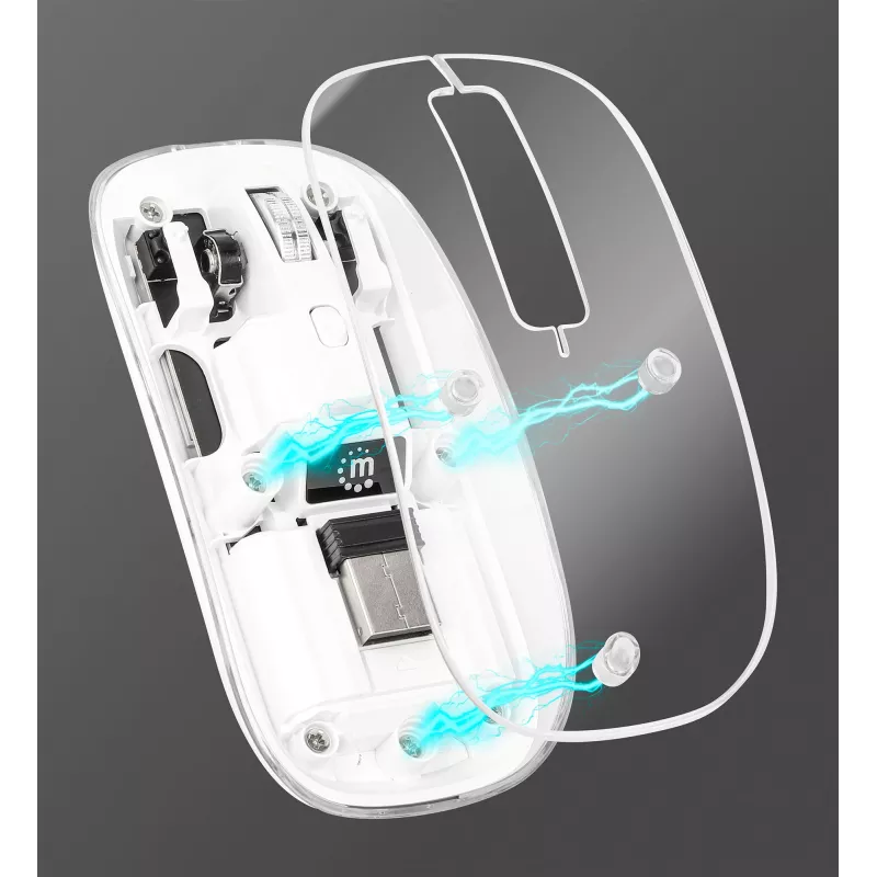 Mouse Manhattan Transparent Rechargeable Wireless USB