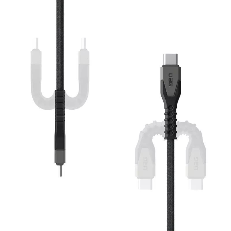 USB-C to USB-C Power Cable EATON Urban Armor Gear Kevlar Core 1.5 m, USB 2.0, black/grey