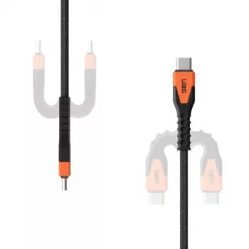 USB-C to USB-C Power Cable Eaton 1.5 m — Kevlar Core, USB 2.0, Black/Orange