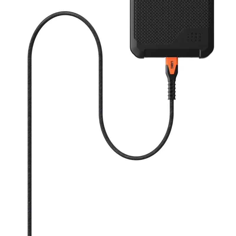 USB-C to USB-C Power Cable Eaton 1.5 m — Kevlar Core, USB 2.0, Black/Orange