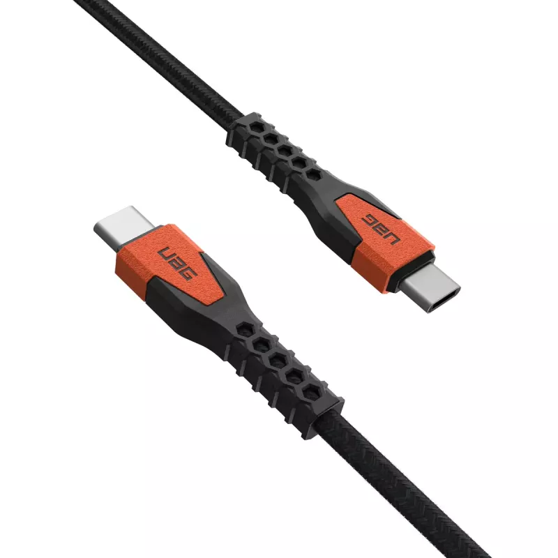 USB-C to USB-C Power Cable Eaton 1.5 m — Kevlar Core, USB 2.0, Black/Orange