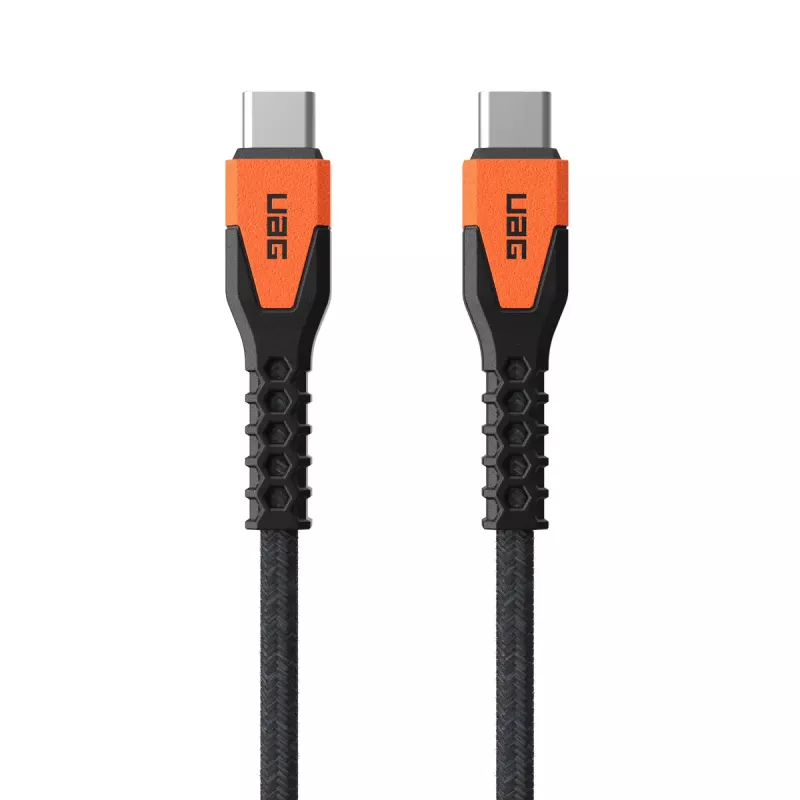 USB-C to USB-C Power Cable Eaton 1.5 m — Kevlar Core, USB 2.0, Black/Orange