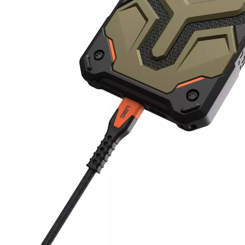 USB-C to USB-C Power Cable Eaton 1.5 m — Kevlar Core, USB 2.0, Black/Orange