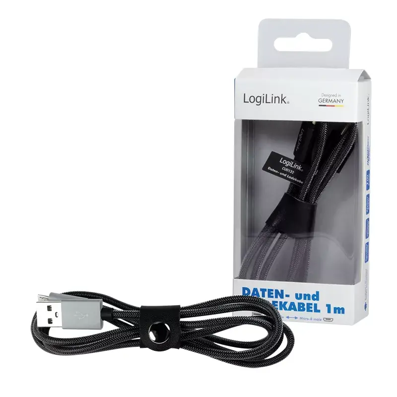 USB Cable LogiLink CU0132 1m USB A Micro-USB A Grey