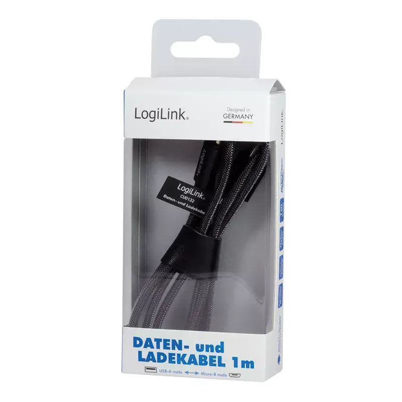 USB Cable LogiLink CU0132 1m USB A Micro-USB A Grey