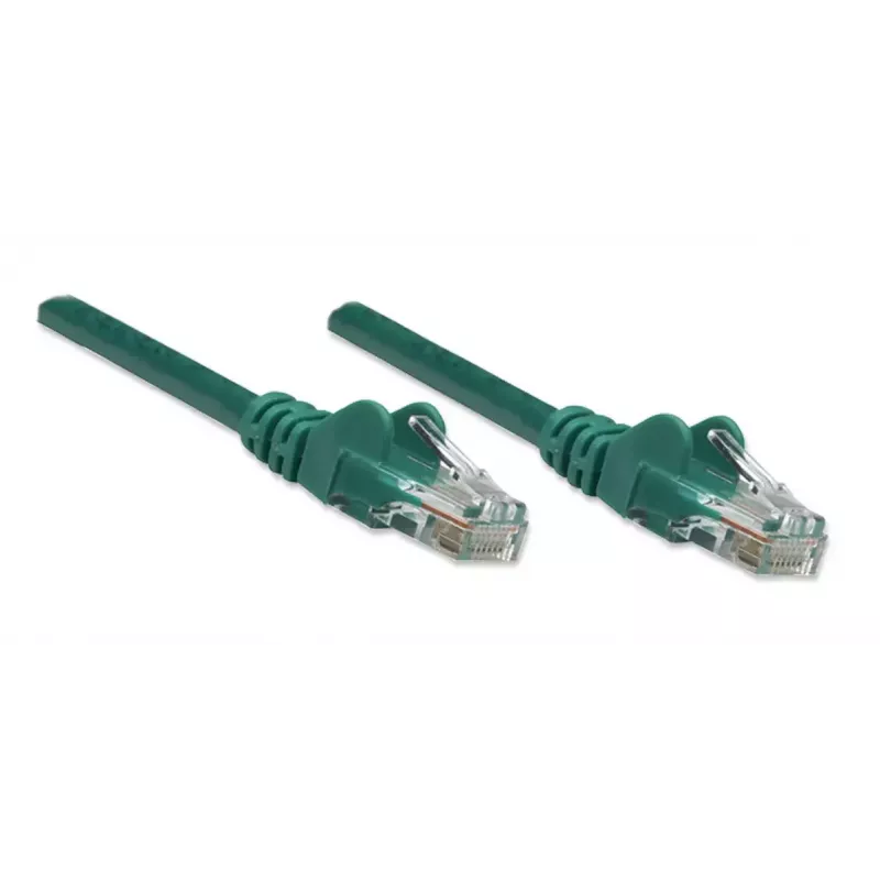 Intellinet Network Patch Cable, Cat5e, 0.5m, Green, CCA, U/UTP, PVC, RJ45, Gold Plated Contacts, Snagless, Booted, Lifetime Warranty